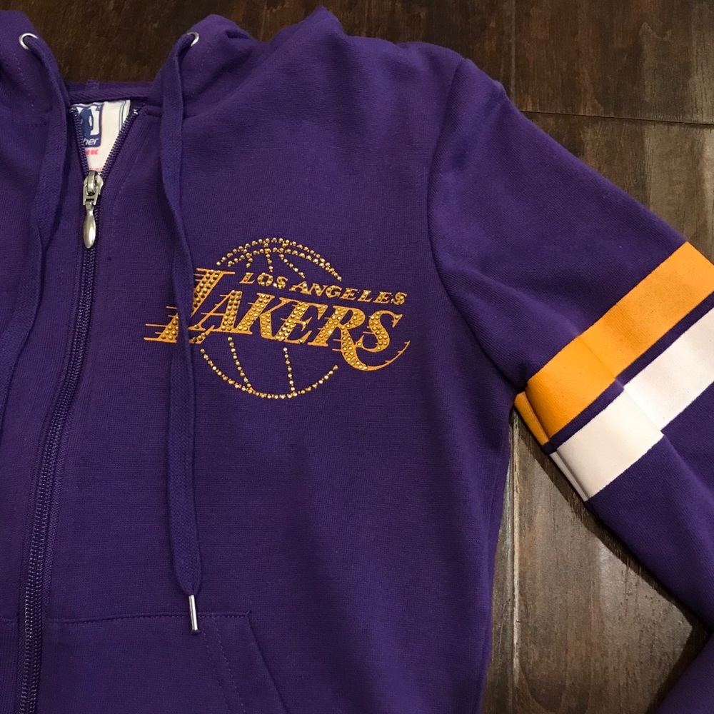 NWOT LAKERS rhinestoned zip up hoodie